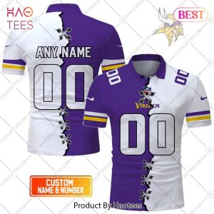 Personalized NFL Minnesota Vikings Mix Jersey Style Polo Shirt