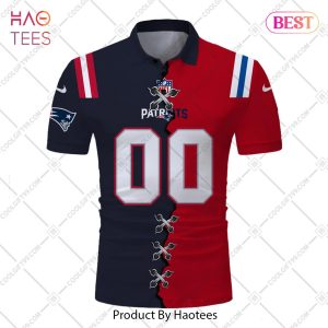 Personalized NFL New England Patriots Mix Jersey Style Polo Shirt