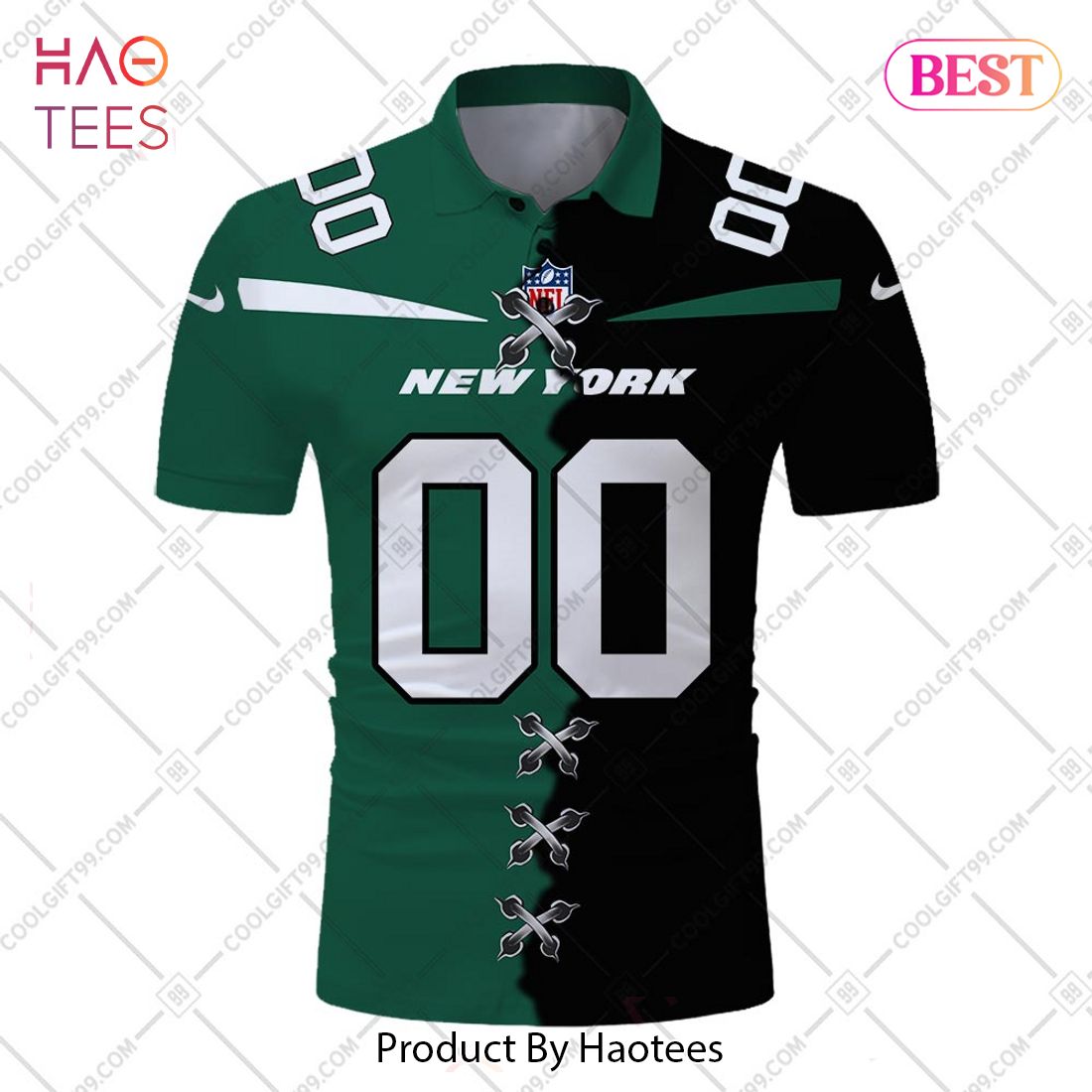 Personalized NFL New York Jets Mix Jersey Style Polo Shirt Personalized NFL New York Jets Mix Jersey Style Polo Shirt