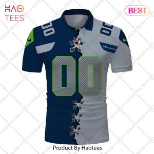 Personalized NFL Seattle Seahawks Mix Jersey Style Polo Shirt