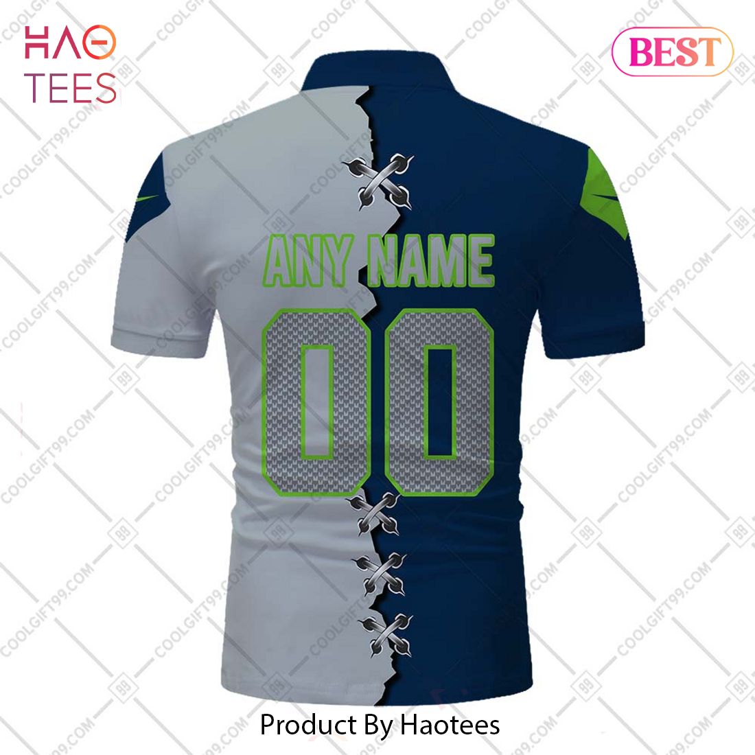 Personalized NFL Seattle Seahawks Mix Jersey Style Polo Shirt Personalized NFL Seattle Seahawks Mix Jersey Style Polo Shirt