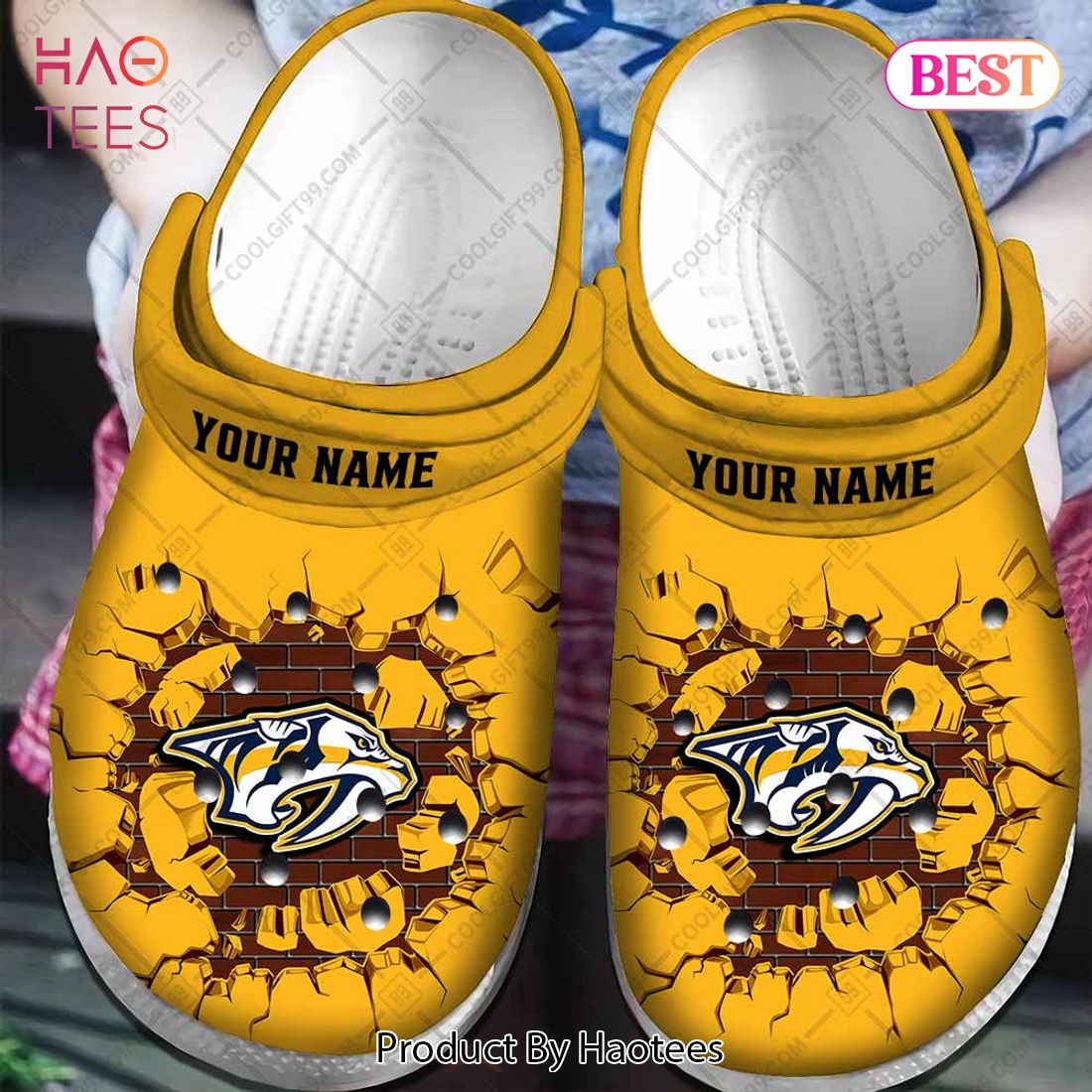 Personalized NHL Nashville Predators Broken Wall Crocs Personalized NHL Nashville Predators Broken Wall Crocs