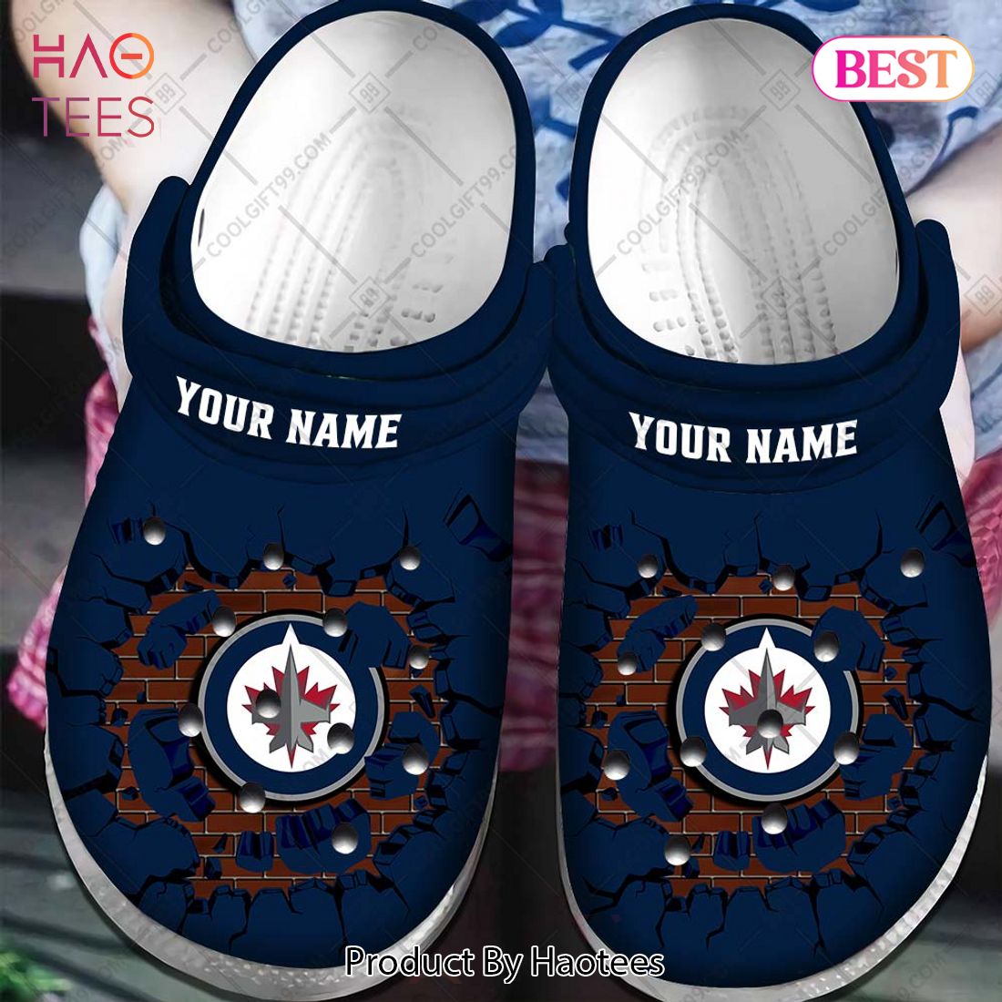 Personalized NHL Winnipeg Jets Broken Wall Crocs Personalized NHL Winnipeg Jets Broken Wall Crocs