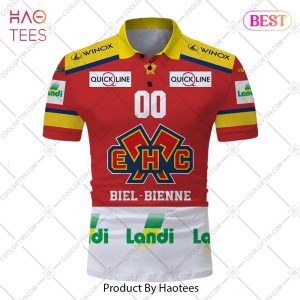 Personalized NL Hockey EHC Biel Home jersey Style Polo Shirt