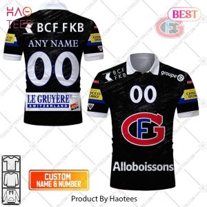 Personalized NL Hockey Fribourg Gotteron Home jersey Style Polo Shirt