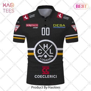 Personalized NL Hockey HC Lugano Home jersey Style Polo Shirt
