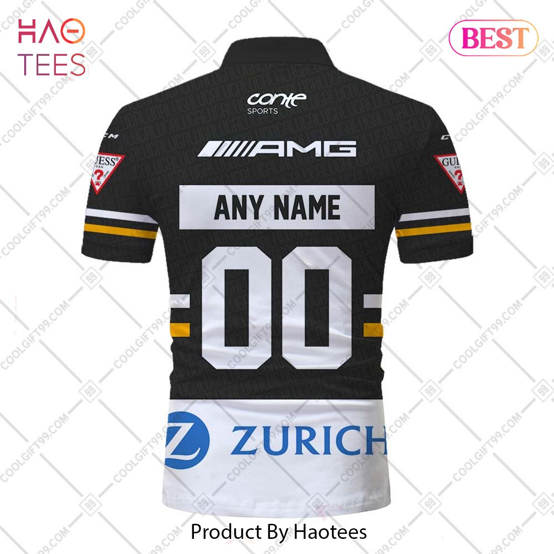Personalized NL Hockey HC Lugano Home jersey Style Polo Shirt Personalized NL Hockey HC Lugano Home jersey Style Polo Shirt