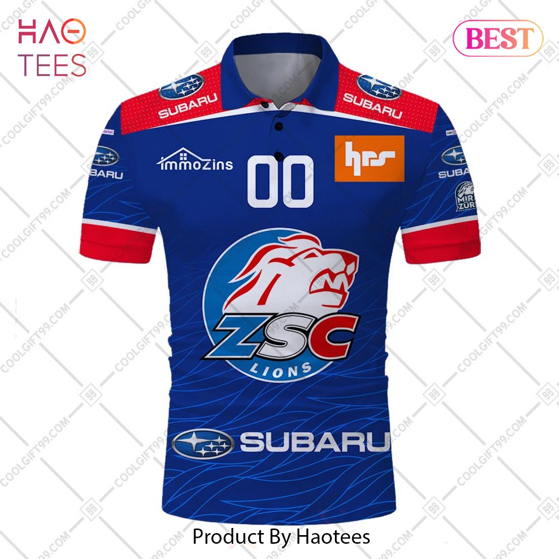 Personalized NL Hockey ZSC Lions Home jersey Style Polo Shirt Personalized NL Hockey ZSC Lions Home jersey Style Polo Shirt
