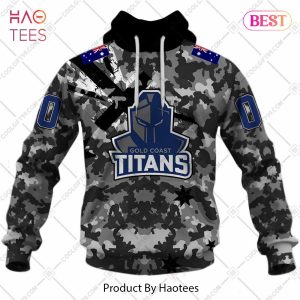 Personalized NRL Gold Coast Titans Special Camo Military Flag Hoodie, T-Shirt, Zip Hoodie, Sweatshirt
