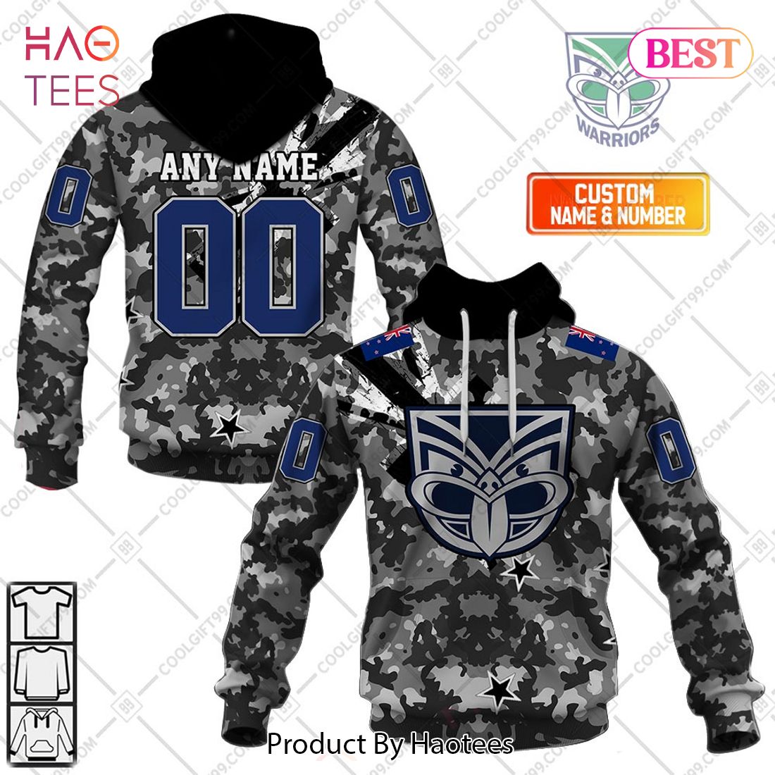 Personalized NRL New Zealand Warriors Special Camo Military Flag Hoodie, T-Shirt, Zip Hoodie, Sweatshirt