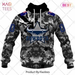 Personalized NRL North Queensland Cowboys Special Camo Military Flag Hoodie, T-Shirt, Zip Hoodie, Sweatshirt