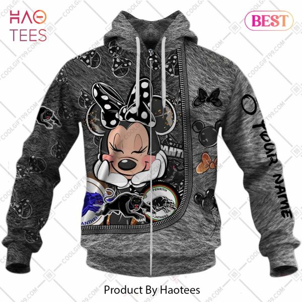 Personalized NRL Penrith Panthers Logo and Minnie Mouse Design Hoodie, T-Shirt, Zip Hoodie, Sweatshirt