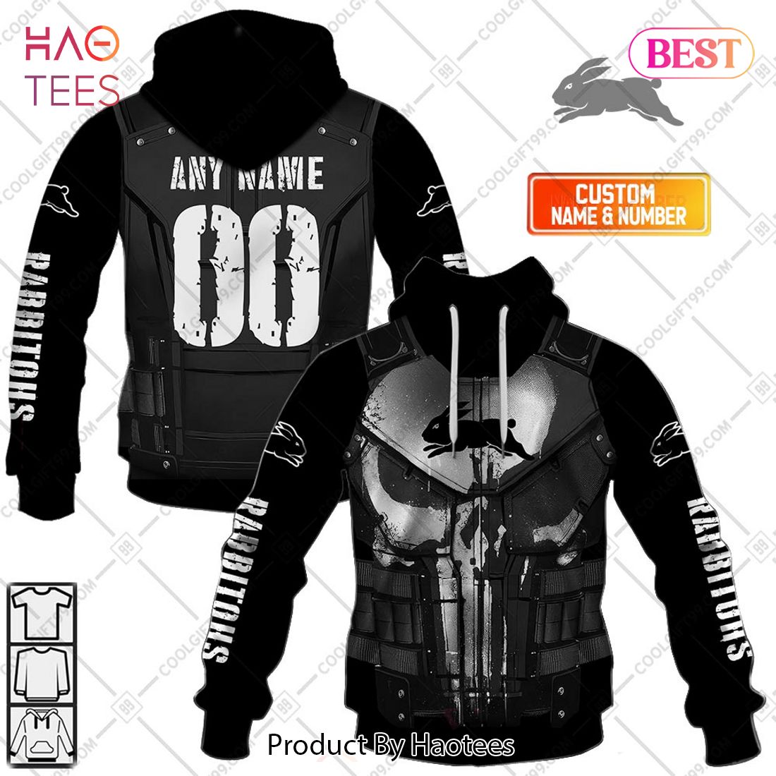 Personalized NRL South Sydney Rabbitohs Punisher Hoodie, T-Shirt, Zip Hoodie, Sweatshirt