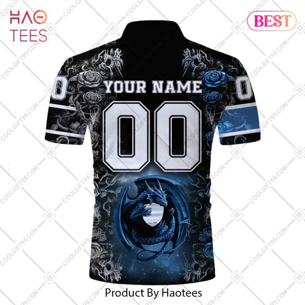 Personalized Racing 92 Rugby Rose Dragons Design Polo Shirt