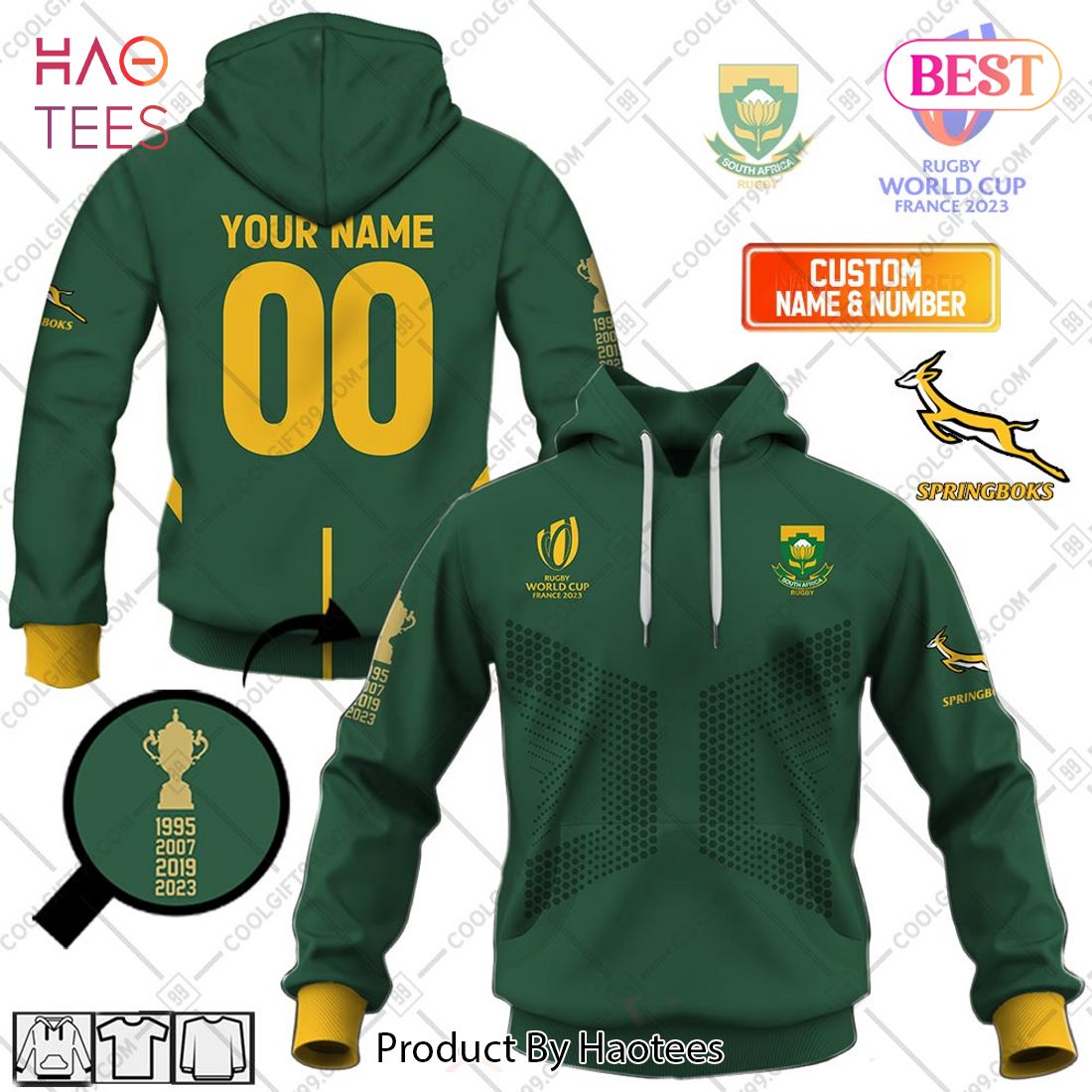 Personalized RWC 2023 Champions Springboks South Africa Hoodie, T-Shirt, Zip Hoodie, Sweatshirt