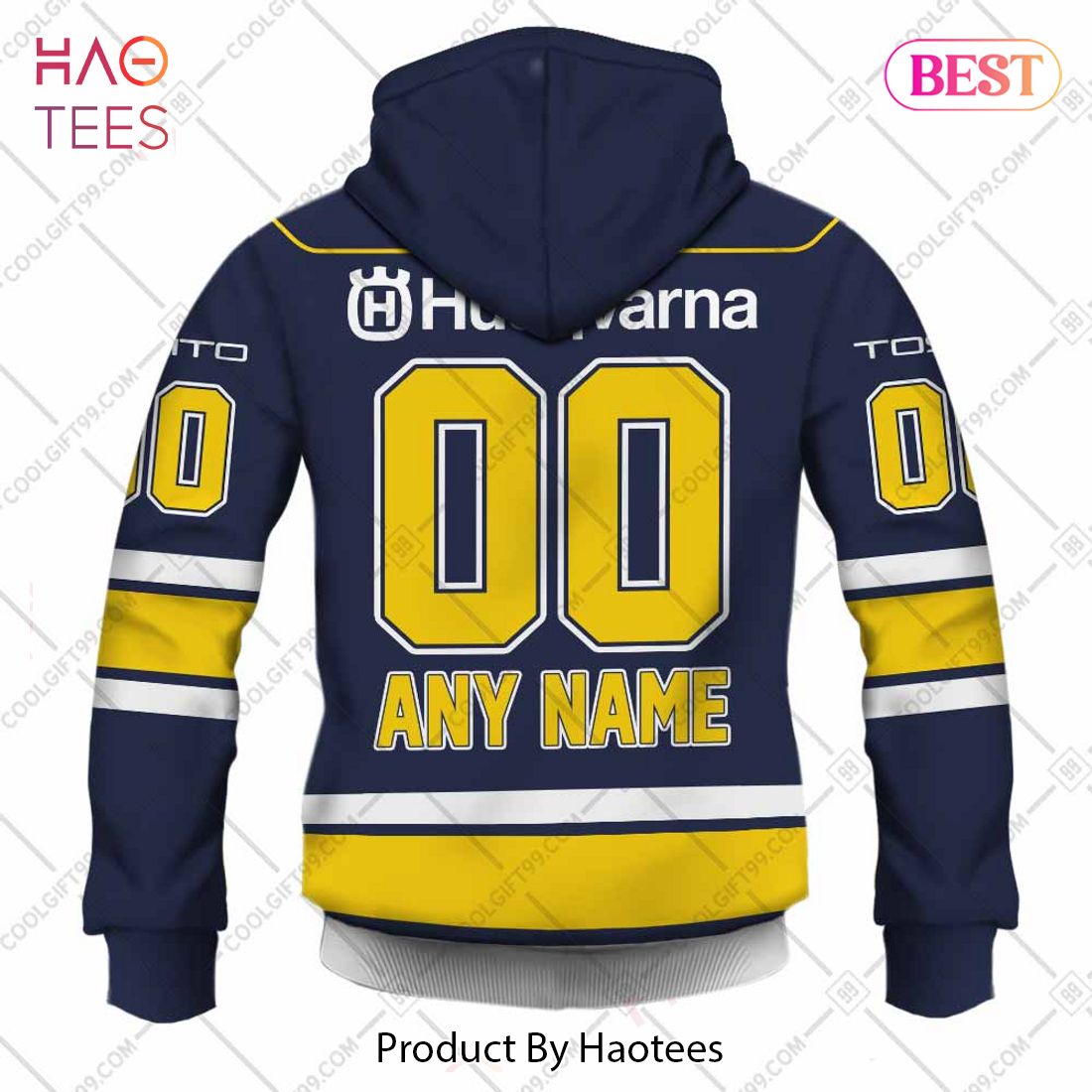 Personalized SHL HV71 Home jersey Style Hoodie T Shirt Zip