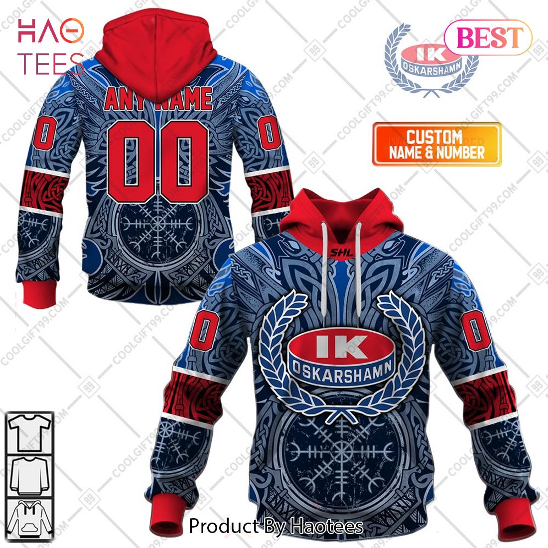 Personalized SHL IK Oskarshamn Special Viking Design Hoodie, T-Shirt, Zip Hoodie, Sweatshirt