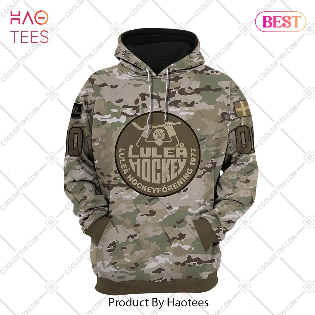 Personalized SHL Lulea HF Army Camo Style Hoodie, T-Shirt, Zip Hoodie,  Sweatshirt