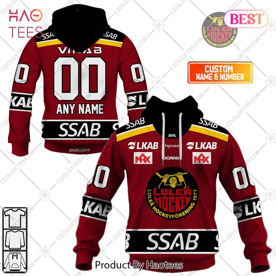 Personalized SHL Lulea HF Home jersey Style Hoodie, T-Shirt, Zip Hoodie, Sweatshirt