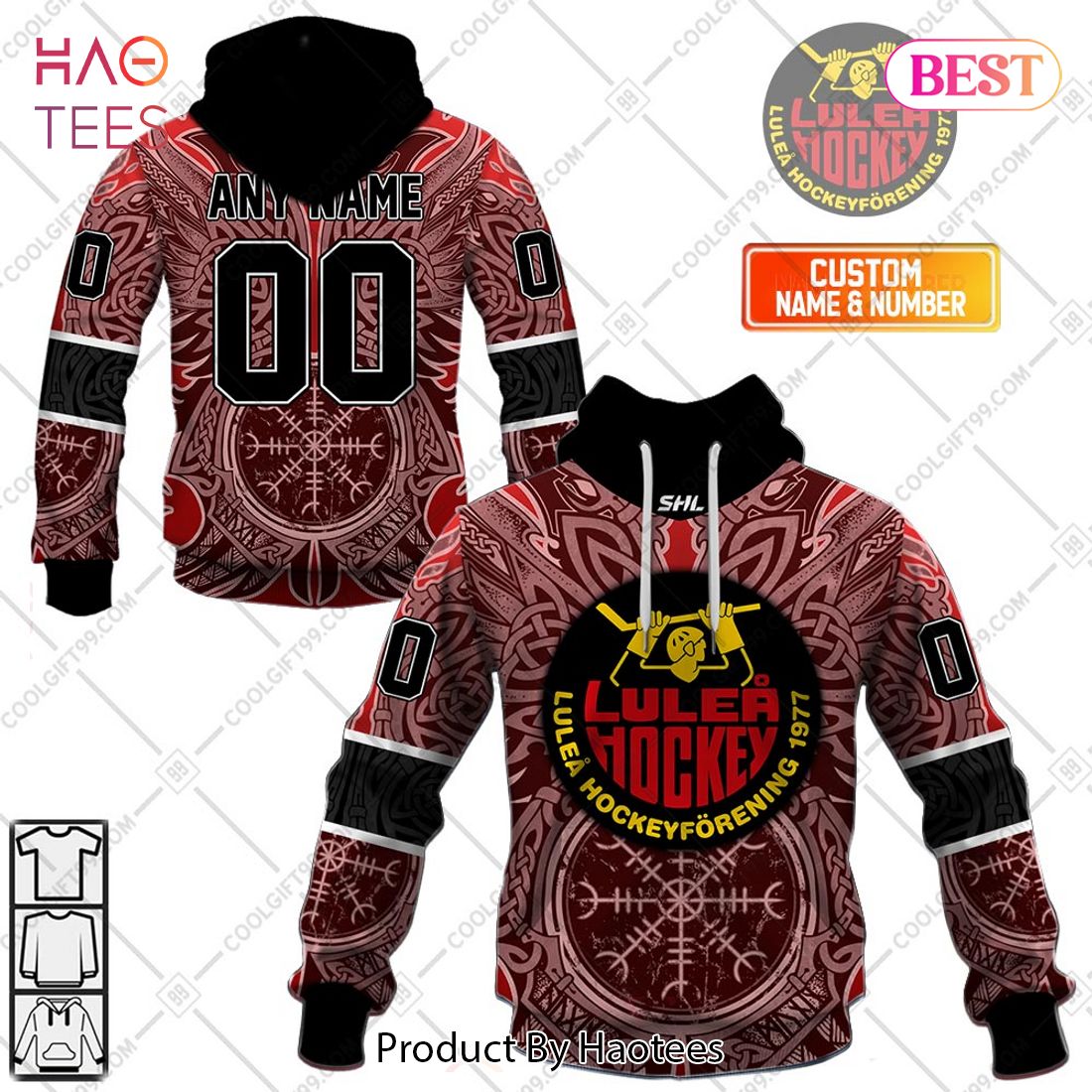 Personalized SHL Lulea HF Home Special Viking Design Hoodie, T