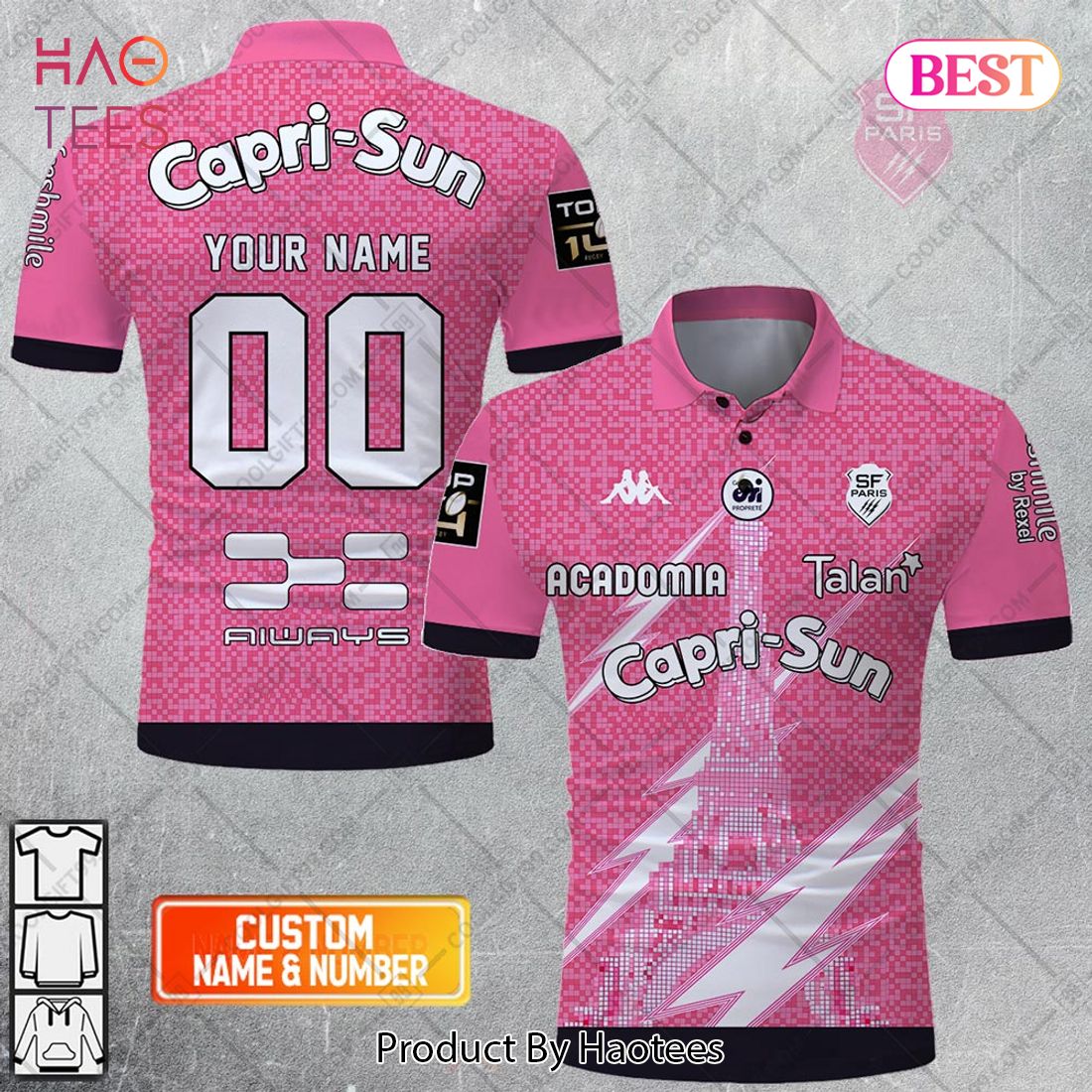 Personalized Stade Francais Paris Rugby 2023 Jersey Style Polo Shirt