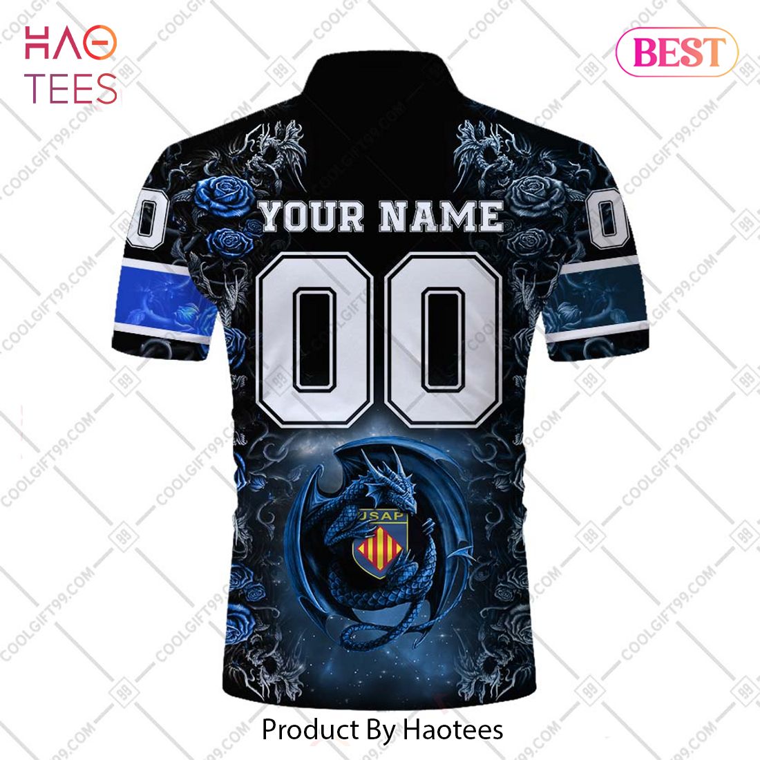 Personalized USA Perpignan Rugby Rose Dragons Design Polo Shirt Personalized USA Perpignan Rugby Rose Dragons Design Polo Shirt