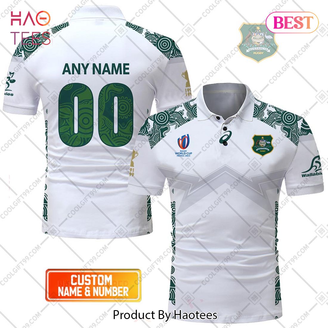 Rugby World Cup 2023 Australia Rugby Wallabies ALT Jersey Style Polo Shirt