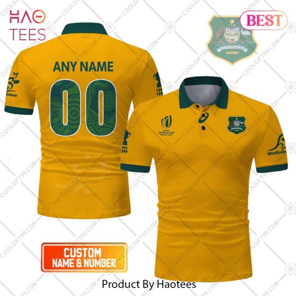 Rugby World Cup 2023 Australia Rugby Wallabies Home Jersey Style Polo Shirt