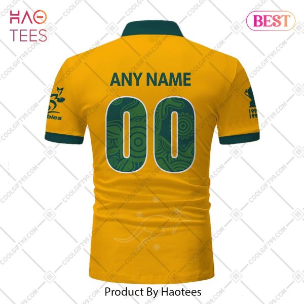 Rugby World Cup 2023 Australia Rugby Wallabies Home Jersey Style Polo Shirt