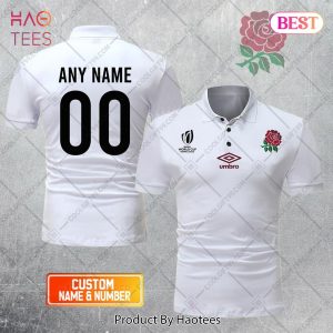 Rugby World Cup 2023 England Rugby Home Jersey Style Polo Shirt