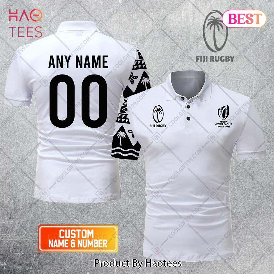 Rugby World Cup 2023 Fiji Rugby Home Jersey Style Polo Shirt