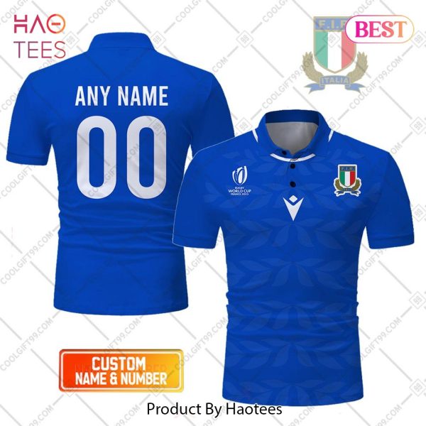 Rugby World Cup 2023 Italy Rugby Home Jersey Style Polo Shirt