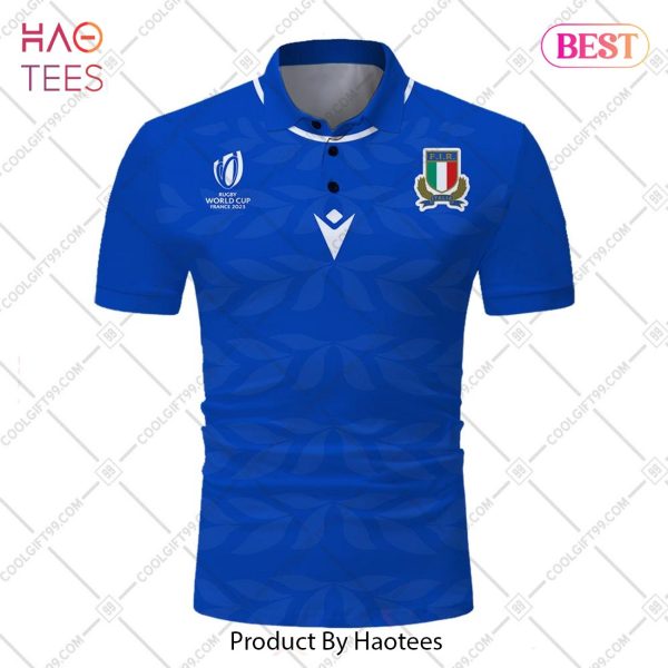 Rugby World Cup 2023 Italy Rugby Home Jersey Style Polo Shirt