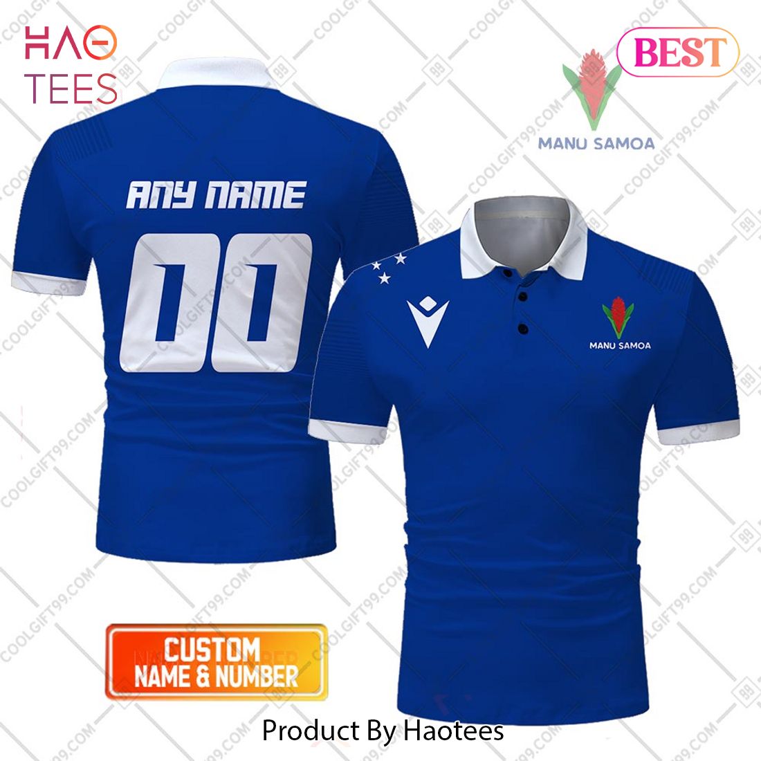 Rugby World Cup 2023 Samoa Rugby Home Jersey Style Polo Shirt
