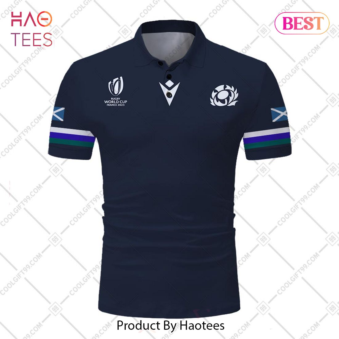 Rugby World Cup 2023 Scotland Rugby Home Jersey Style Polo Shirt Rugby World Cup 2023 Scotland Rugby Home Jersey Style Polo Shirt