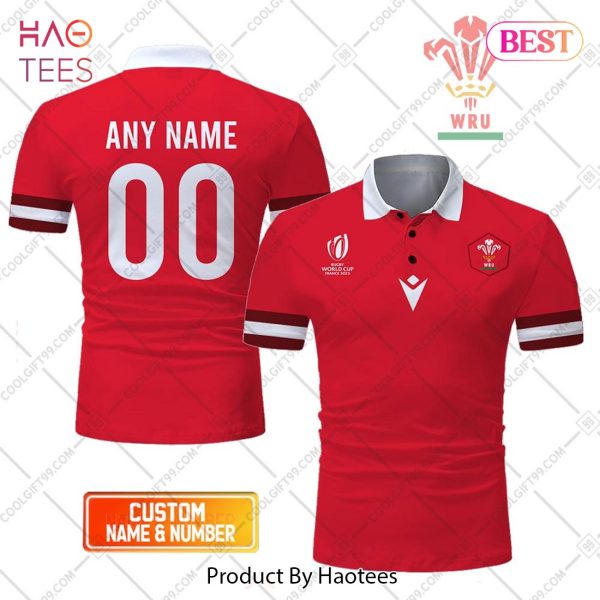 Rugby World Cup 2023 Wales Rugby Home Jersey Style Polo Shirt