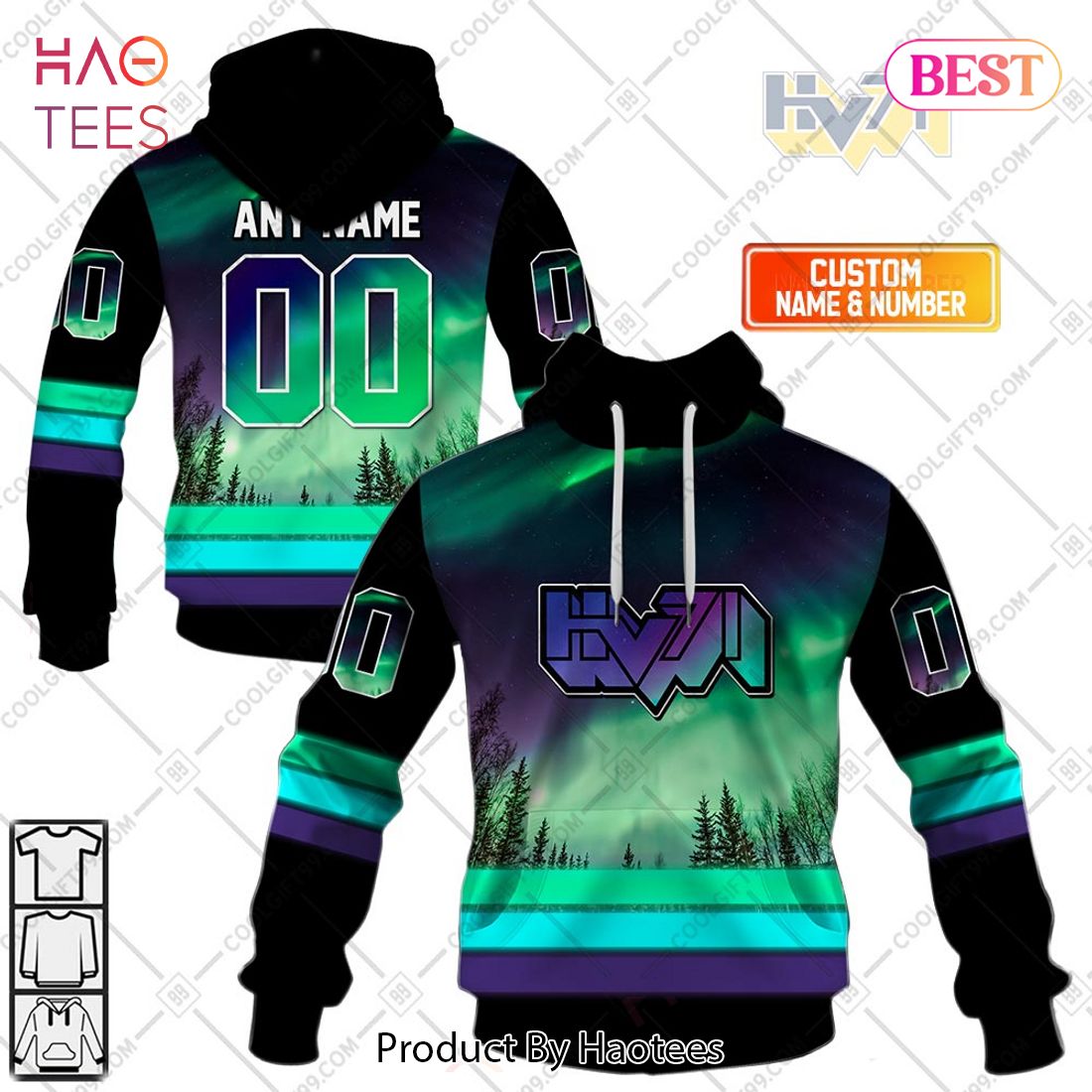 SHL HV71 Northern Lights Design Hoodie, T-Shirt, Zip Hoodie, Sweatshirt