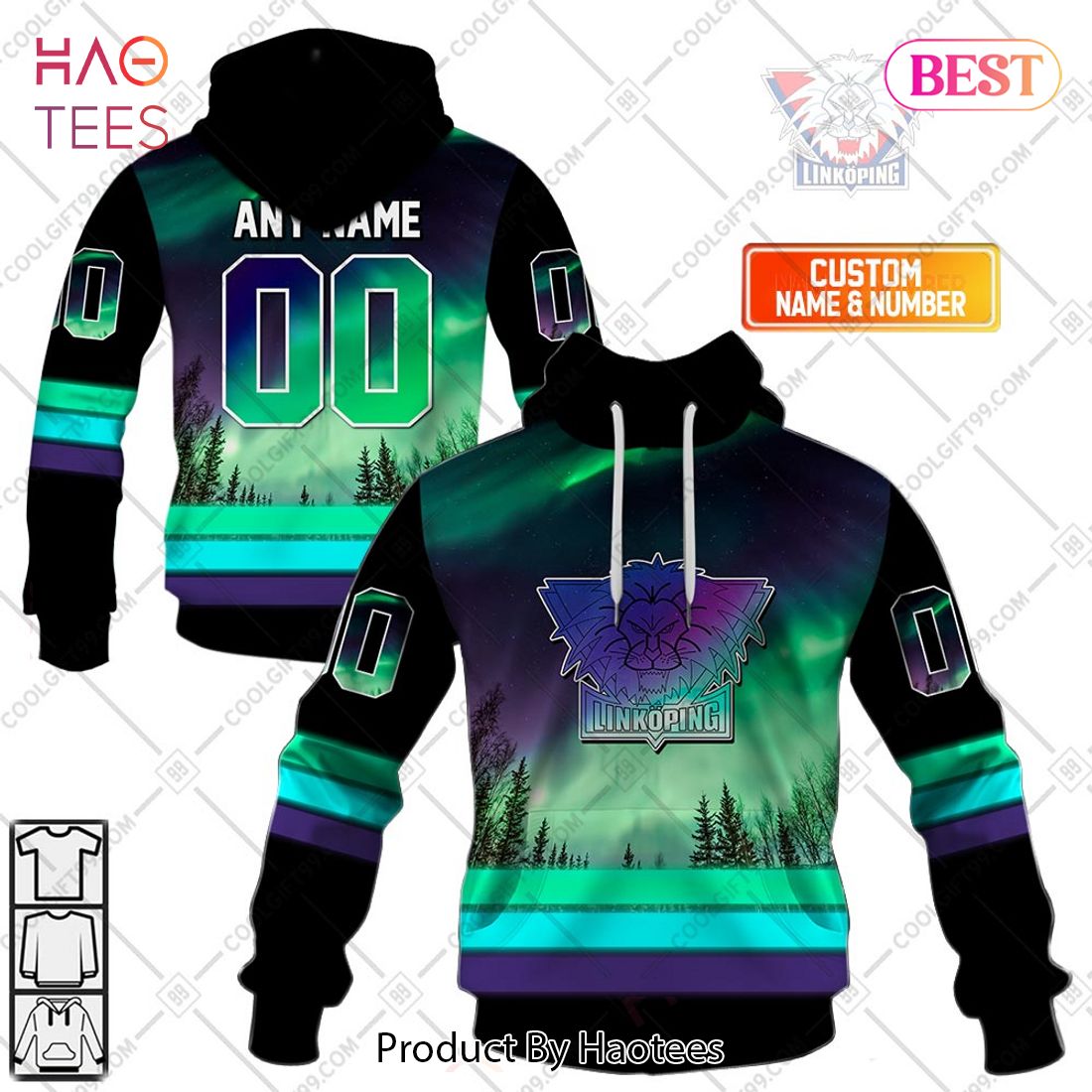 SHL Linkoping HC Northern Lights Design Hoodie, T-Shirt, Zip Hoodie, Sweatshirt