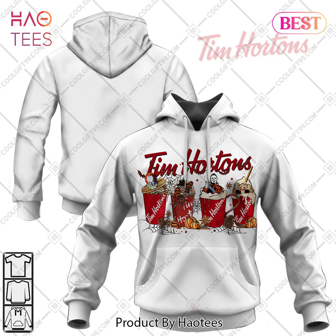 Tim Hortons Horror Movie White Hoodie, T-Shirt, Zip Hoodie, Sweatshirt