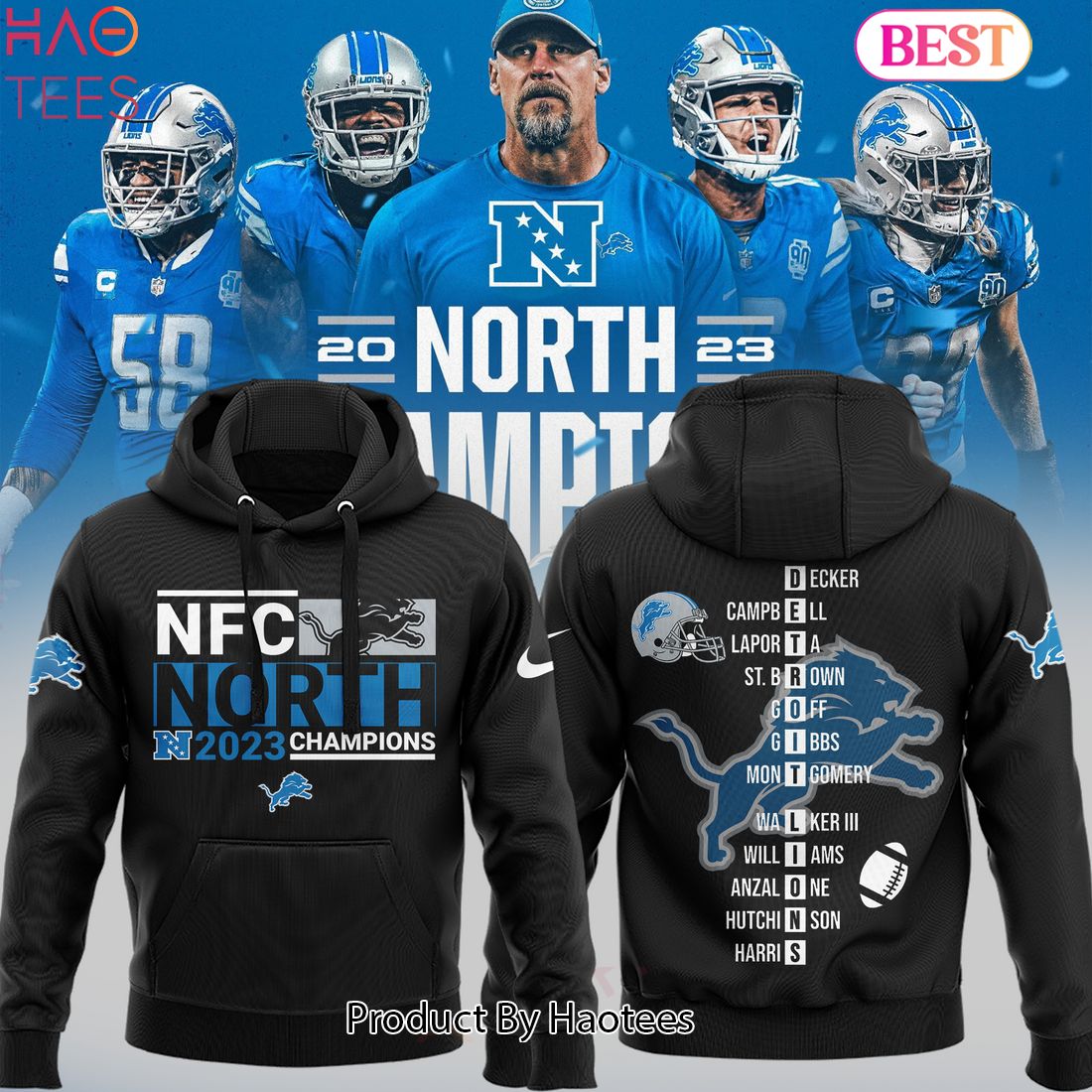 TRENDING Limited Edition NFC North Champions 2023 Detroit Lions Hoodie
