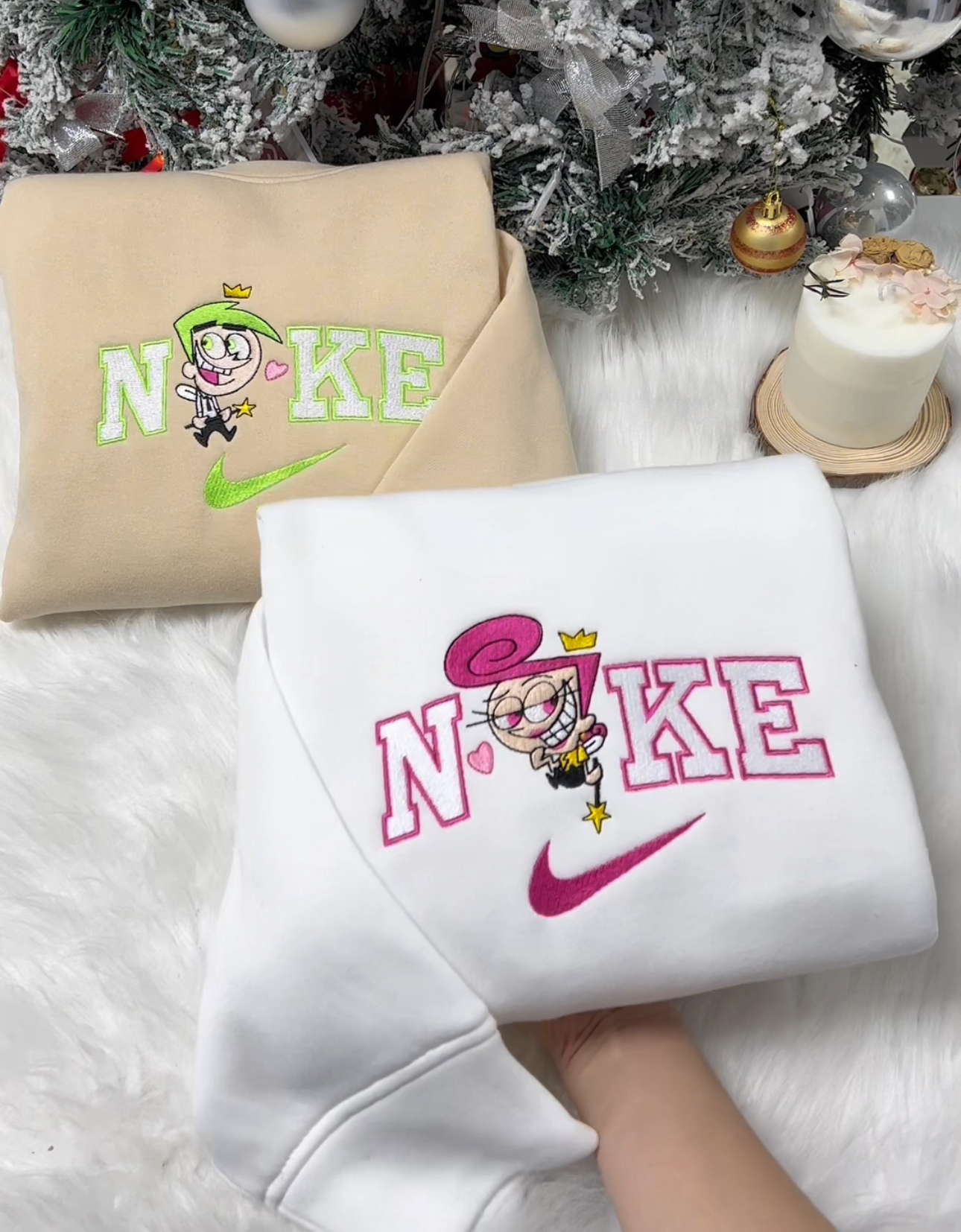 Christmas Nike and cartoon characters Sweatshirt