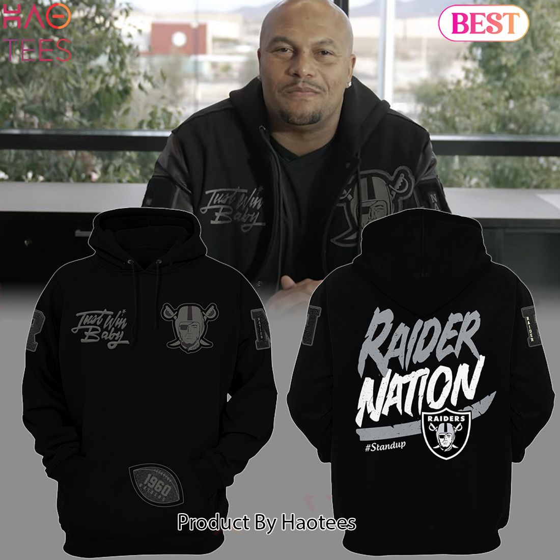 BEST Las Vegas Raiders Nation Coach Antonio Pierce Black Hoodie