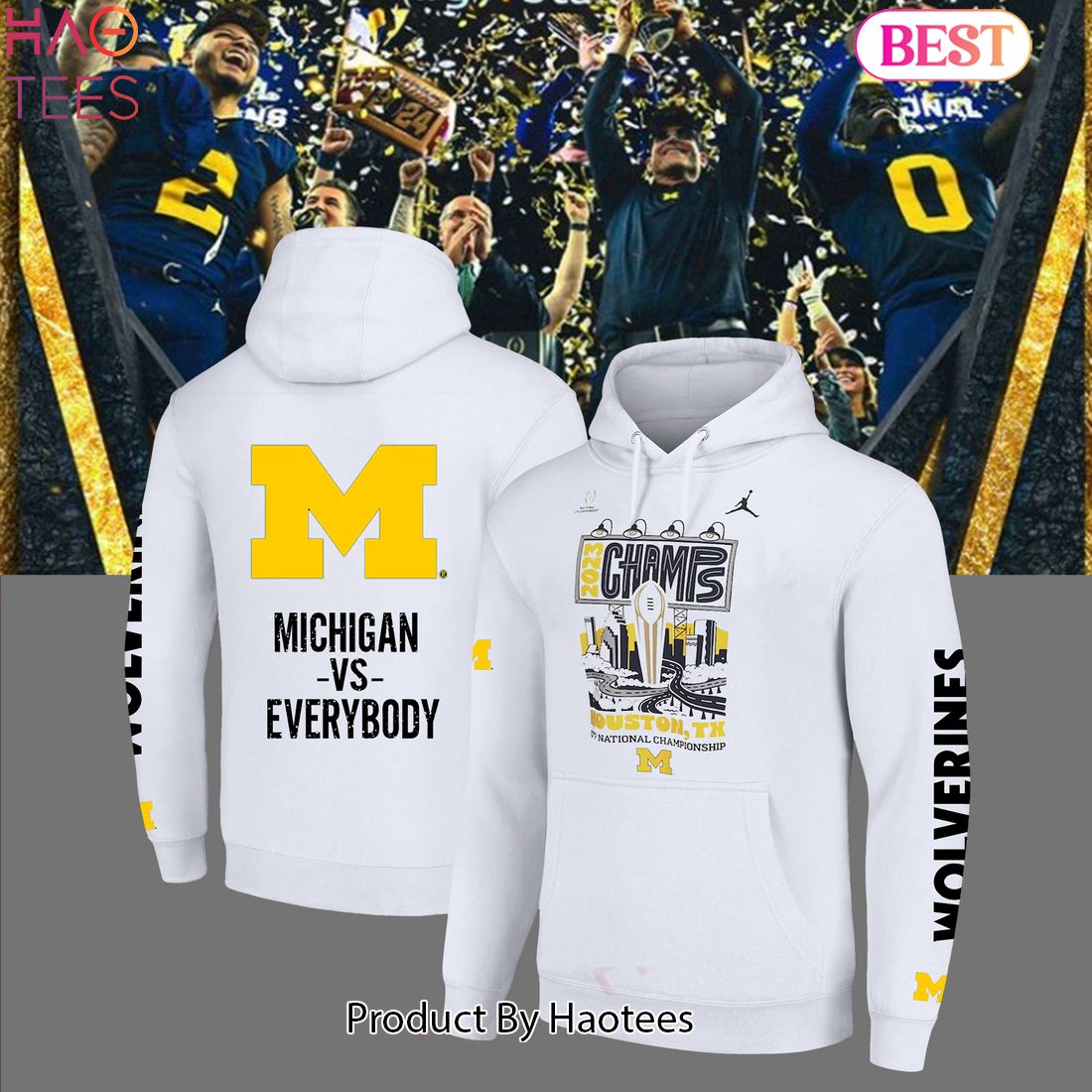 BEST Michigan Wolverines Football National Champions 2023 White Hoodie