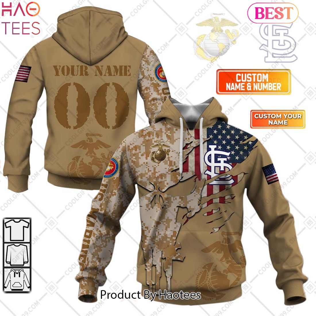 BEST MLB St. Louis Cardinals Marine Camo Hoodie