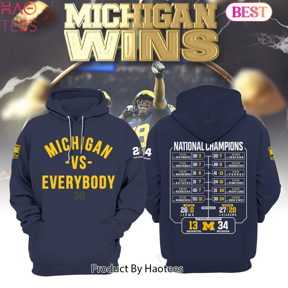 HOT FASHION Michigan Wolverines VS EVERYBODY Champions Hoodie