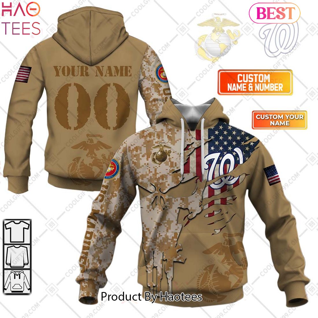 HOT MLB Washington Nationals Marine Camo Hoodie HOT MLB Washington Nationals Marine Camo Hoodie