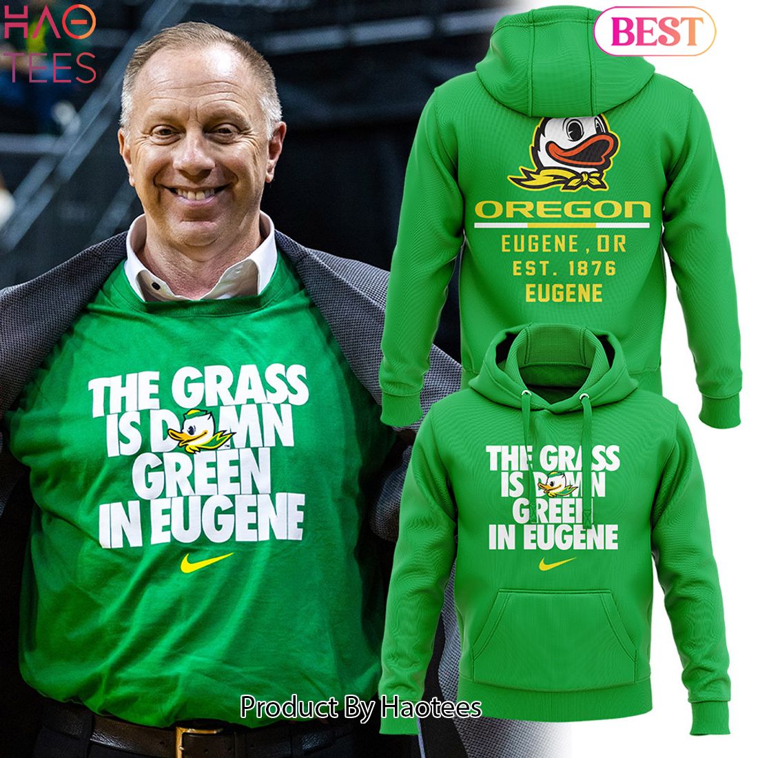 HOT Oregon Ducks The Grass Is Damn Green In Eugene Hoodie