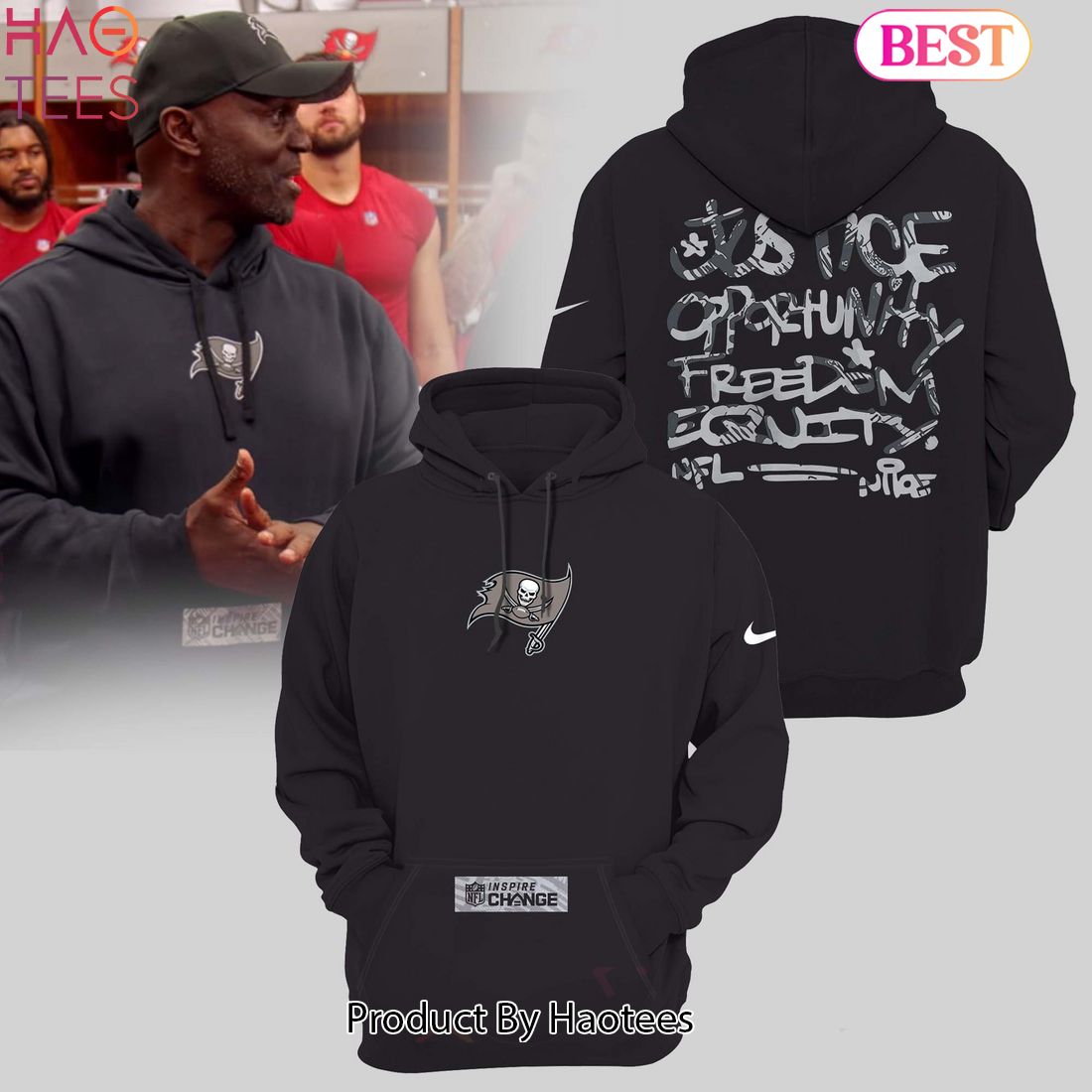 HOT TREND Buccaneers Justice Opportunity Equity Freedom Hoodie Limited Edition