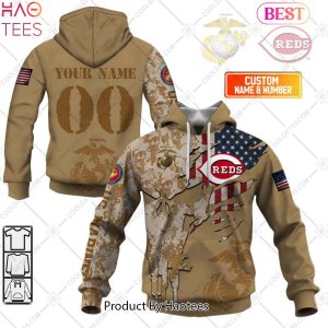 HOT TREND MLB Cincinnati Reds Marine Camo Hoodie