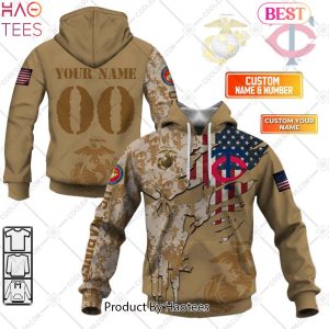 HOT TREND MLB Minnesota Twins Marine Camo Hoodie